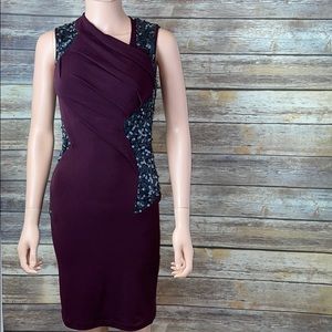 Tenax Bordeaux Bodycon Sleeveless Mini Dress NWT